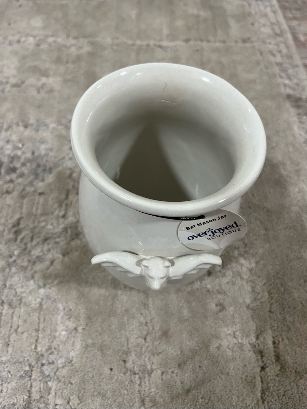 White Ceramic Bat Mason Jar - Picture 2 of 2